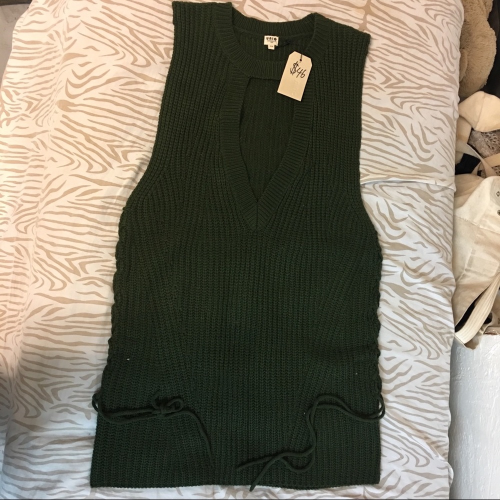 Dark green tunic dress